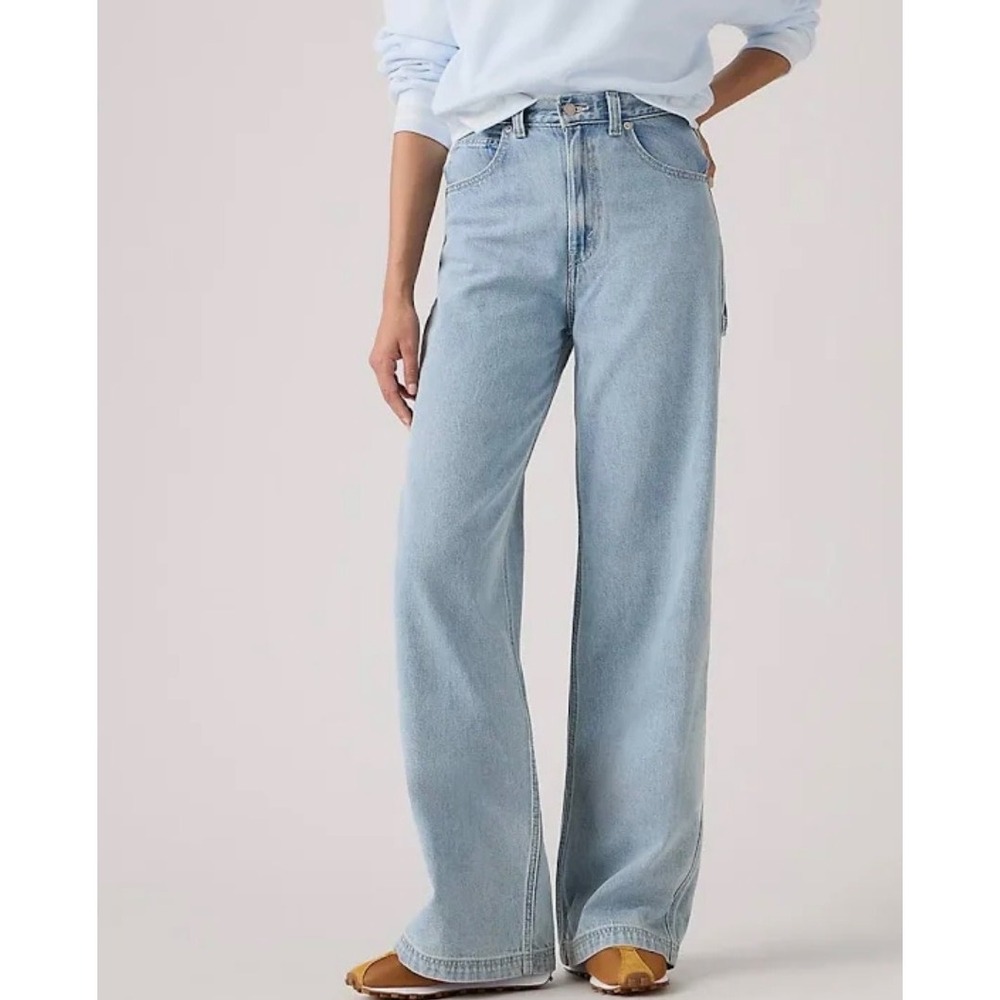 Levis Cinch Baggy Light Wash Blue Denim Wide Leg High Rise Jeans Size 32